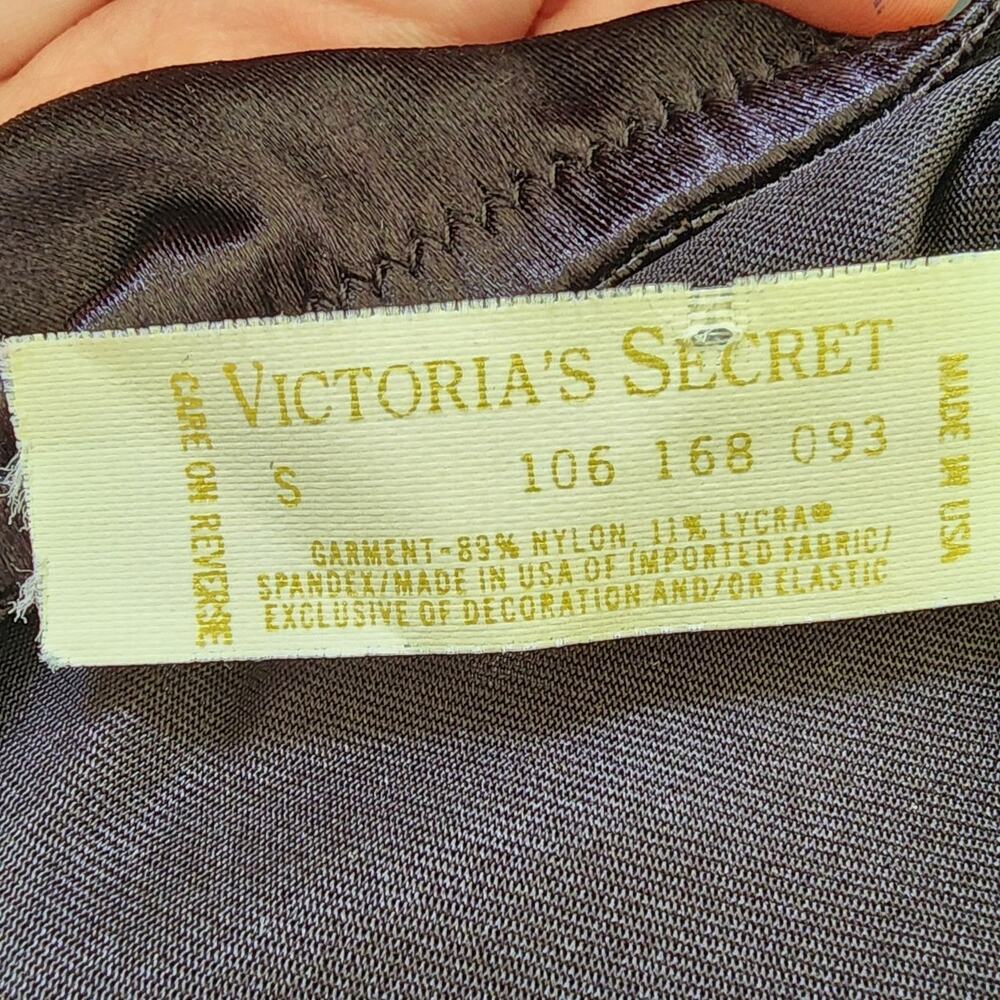 Vintage Victoria's Secret Small Black Slip/Gown Underwire Cup Adj Straps Stretch - Picture 5 of 6
